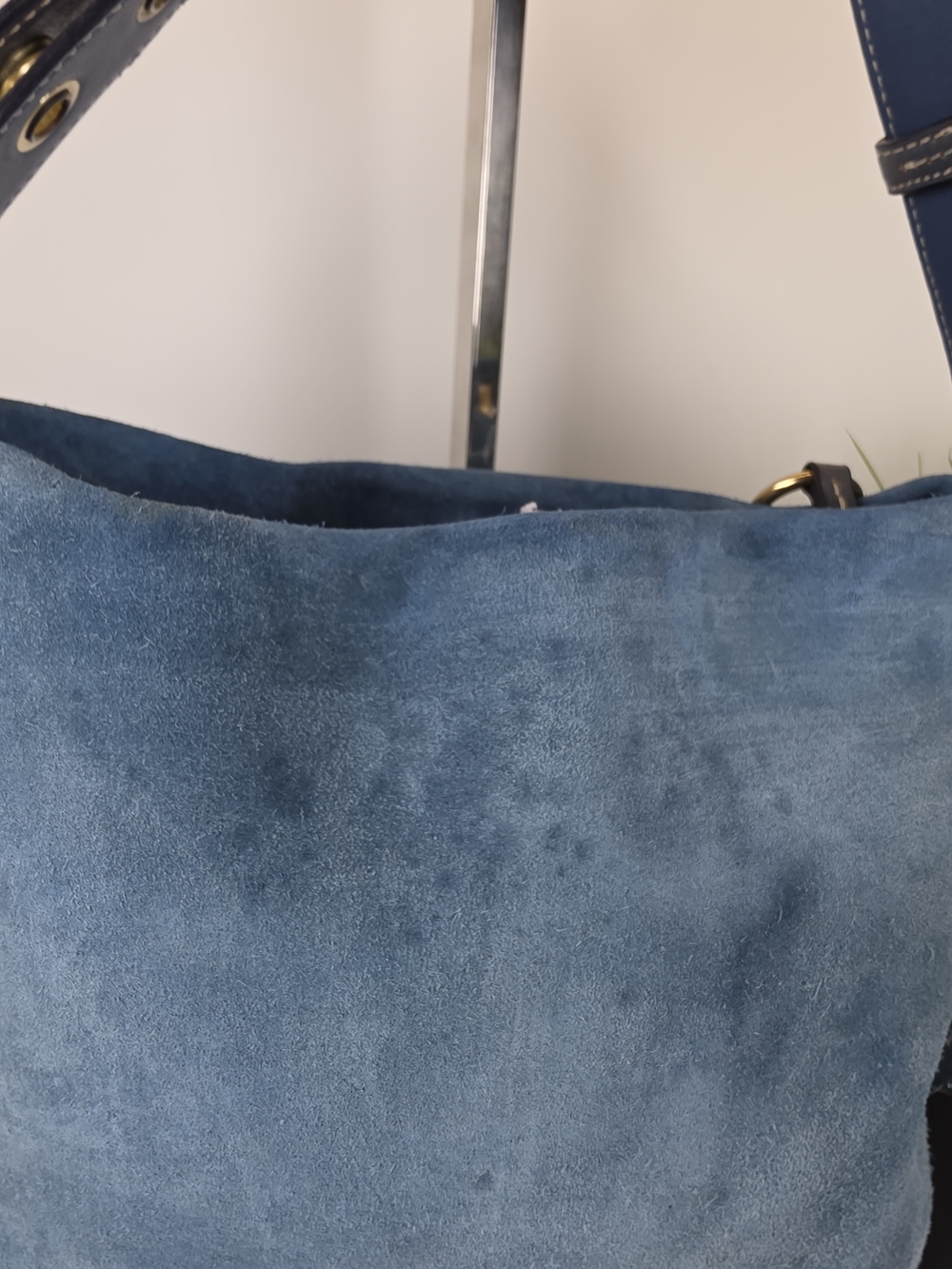 Coach Hobo 1419 Blue Suede Shoulder Shoulder Crossbody Rare Bag - Picture 14 of 14